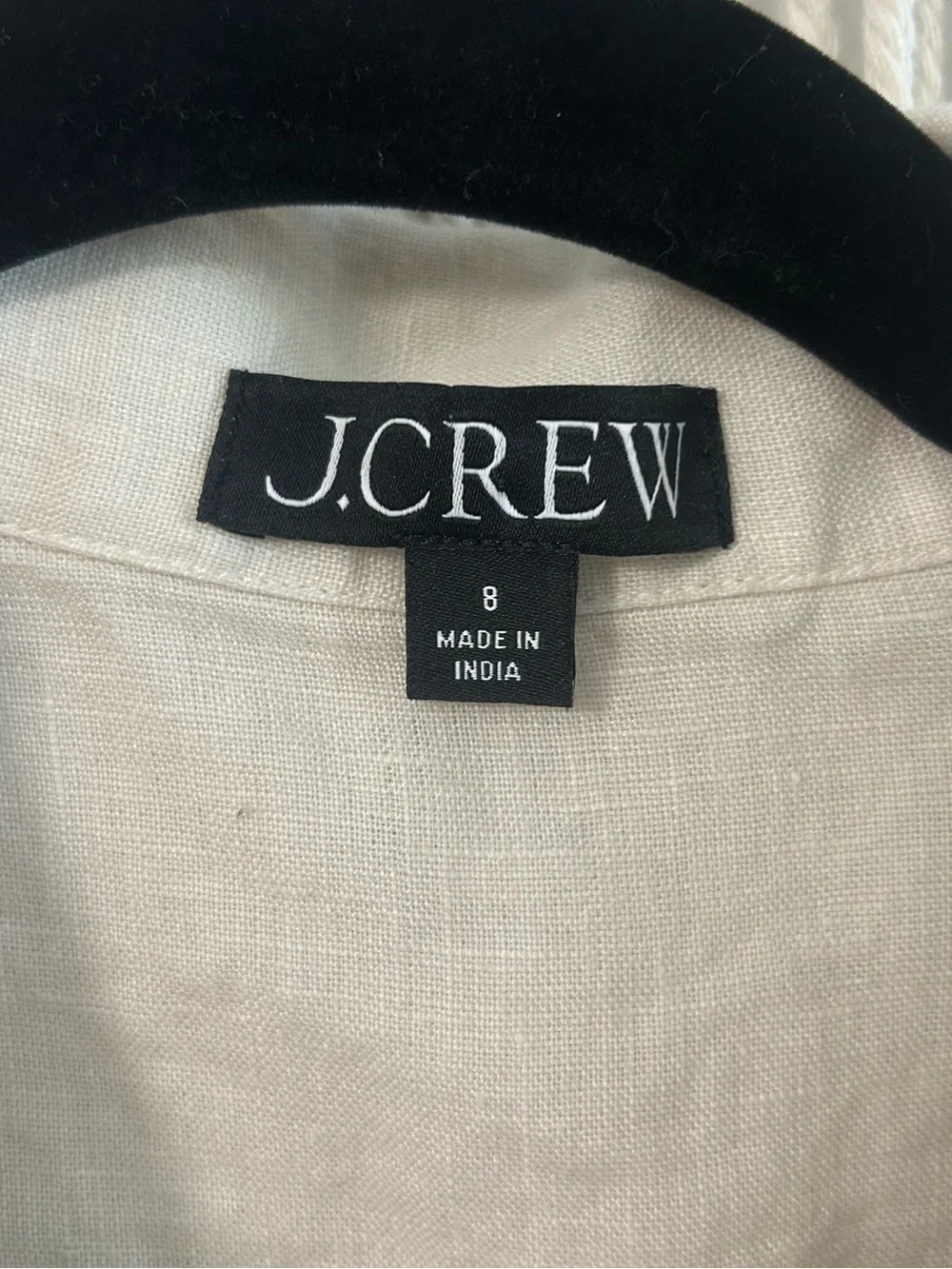 J.Crew 100% Linen Utility Jumpsuit Ivory Wide Leg Collared Short Sleeve